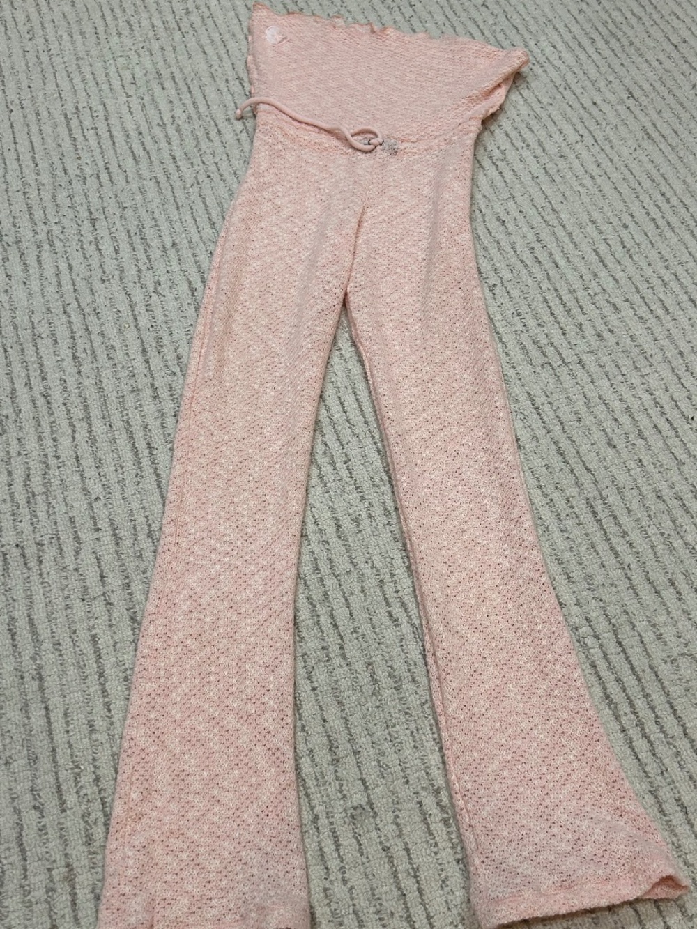 🩰 Wear Moi Light Pink Sweater Warm-Up Pants – Small 🩰